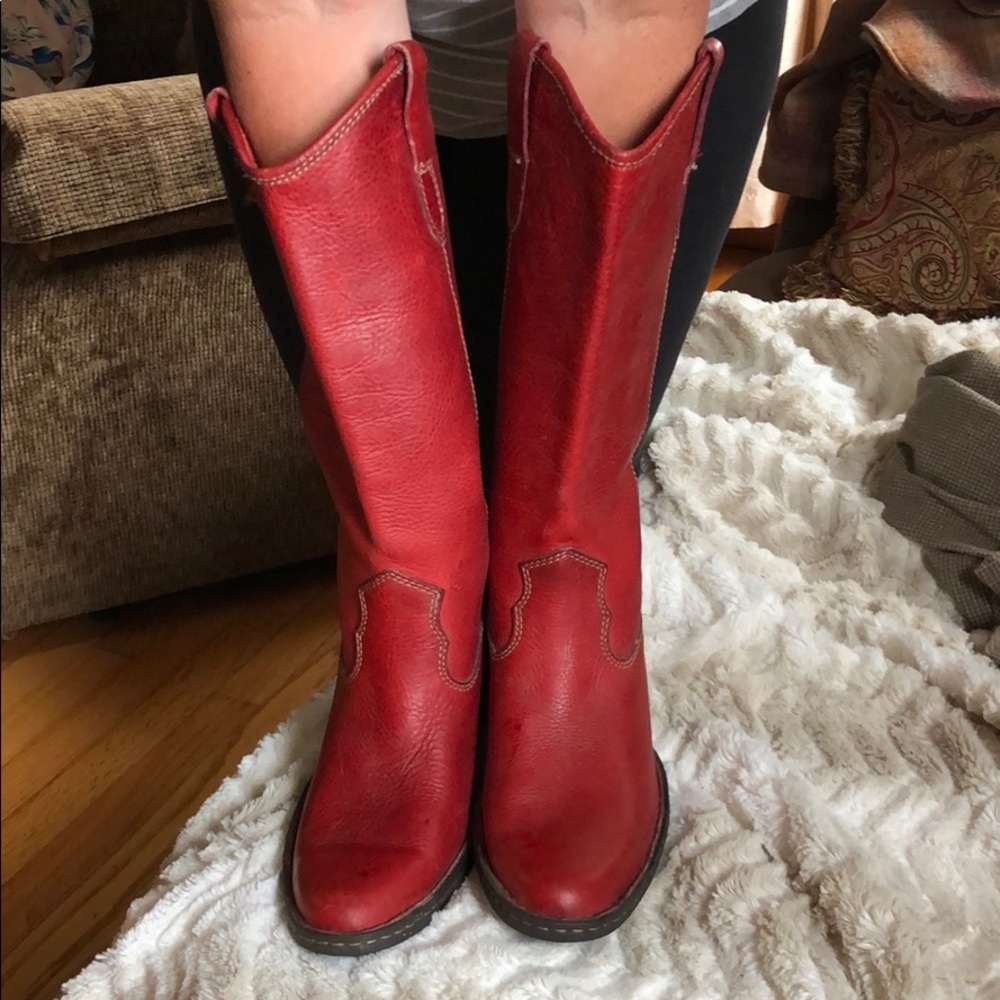 Born Red Leather Boots